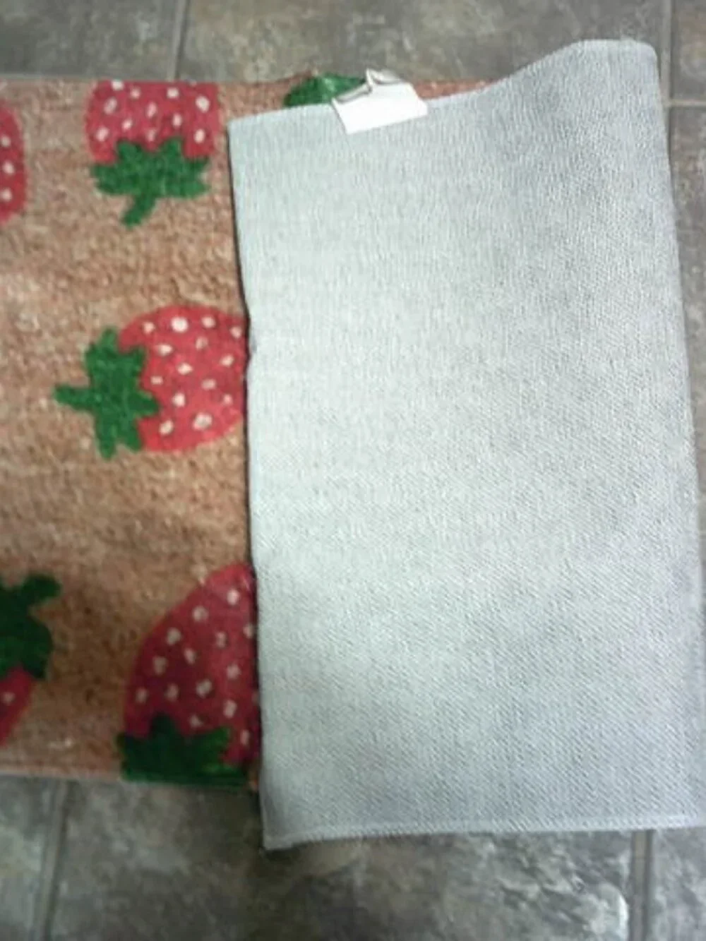 NEW AMAZON DOOR FLOOR PORCH MAT STRAWBERRY DESIGN SOFT POLYESTER NON-SKID BACK
